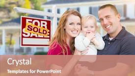  Presentation with military family - Slide deck featuring happy young military family background and a coral colored foreground