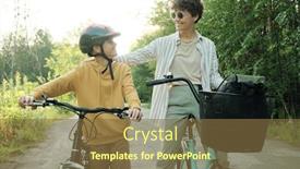  Presentation with youthful - Presentation consisting of happy-young-mother-in-casualwear background and a tawny brown colored foreground