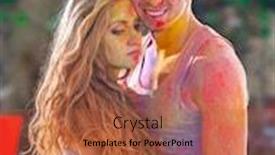  Presentation with holi - Presentation design having happy young pair in paints holi background and a red colored foreground