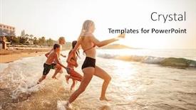  Presentation with fun - Colorful slide set enhanced with happy-young-peaple-having-fun backdrop and a white colored foreground