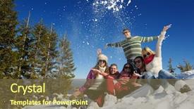  Presentation with snow day - Presentation theme consisting of urban style card for birthday background and a light gray colored foreground