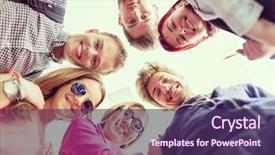  Presentation with happy life - Slides having happy young people in circle background and a violet colored foreground