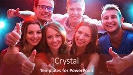  Presentation with night club - Presentation theme consisting of happy young people showing ok sign in the night club background and a tawny brown colored foreground