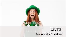  Presentation with white green - Slide set consisting of celebrating st patricks's day background and a white colored foreground