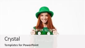  Presentation with white green - Colorful slide set enhanced with celebrating st patricks's day backdrop and a white colored foreground