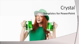  Presentation with white green - Audience pleasing PPT theme consisting of celebrating st patricks's day backdrop and a white colored foreground