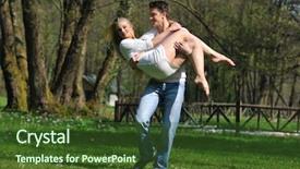  Presentation with couple dance - Amazing PPT layouts having happy young romantic couple in love dance outdoor at spring season on early mornig with beautiful light backdrop and a tawny brown colored foreground