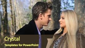  Presentation with couple dance - Slide deck featuring happy young romantic couple in love dance outdoor at spring season on early mornig with beautiful light background and a tawny brown colored foreground