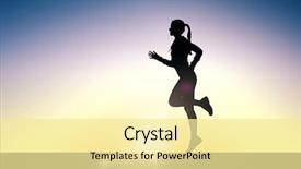  Presentation with young healthy people - Audience pleasing PPT layouts consisting of happy young sports woman running backdrop and a blonde colored foreground