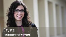  Presentation with student - PPT theme having happy-young-student-girl-possing background and a gray colored foreground