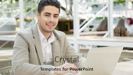  Presentation with successful - Amazing PPT layouts having happy-young-successful-manager backdrop and a mint green colored foreground