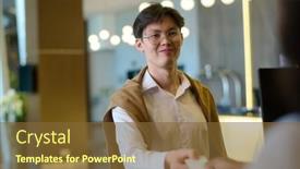  Presentation with tourist - Slide deck consisting of happy-young-tourist-in-smart background and a tawny brown colored foreground