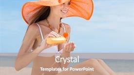  Presentation with orange - Presentation featuring happy young woman at beach background and a  colored foreground