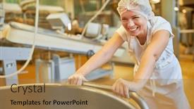  Presentation with vat - Presentation with happy-young-woman-baker-pushing background and a coral colored foreground