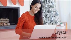  Presentation with happy holiday - Presentation design with internet over the christmas background and a red colored foreground