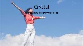  Presentation with dreams - Cool new PPT theme with happy young woman dreams to fly on winds backdrop and a teal colored foreground