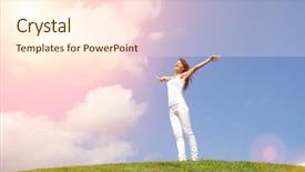  Presentation with dreams - Audience pleasing PPT theme consisting of dreams to fly on wind backdrop and a cream colored foreground