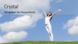  Presentation with dreams - Presentation theme consisting of dreams to fly on wind background and a light blue colored foreground