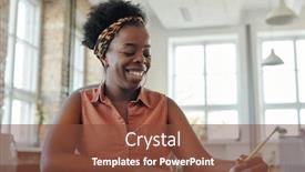  Presentation with african ethnicity - Slide deck enhanced with happy-young-woman-of-african background and a tawny brown colored foreground