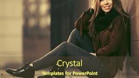  Presentation with brown leather - Colorful slides enhanced with happy young woman sitting at the wall in city street stylish fashion model wearing brown leather fringe suede jacket and dark blue jeans backdrop and a tawny brown colored foreground