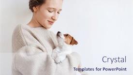  Presentation with lover - PPT layouts with happy-young-woman-with-embraces background and a sky blue colored foreground