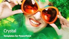  Presentation with carnaval - Presentation design with green hair and carnaval background and a shamrock green colored foreground