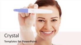  Presentation with pregnancy - Amazing PPT theme having happy young woman with pregnancy backdrop and a lemonade colored foreground