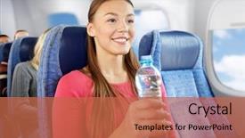  Presentation with rural tourism people adventure - PPT layouts featuring happy young woman with water background and a red colored foreground