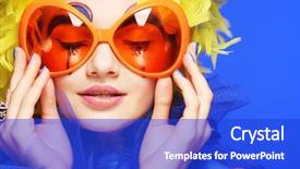  Presentation with carnaval - Beautiful presentation design featuring yellow hair and carnaval backdrop and a cobalt blue colored foreground
