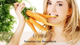  Presentation with carrots - Colorful theme enhanced with happy-young-woman backdrop and a coral colored foreground