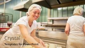  Presentation with apprentice - Slides having happy-young-woman background and a coral colored foreground