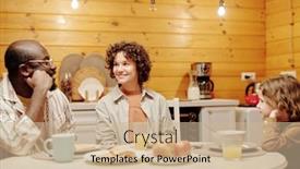  Presentation with story - Slide deck enhanced with happy-young-woman background and a soft green colored foreground