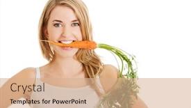  Presentation with carrots - Beautiful presentation featuring happy-young-woman backdrop and a coral colored foreground
