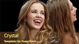  Presentation with night club - Cool new slide deck with happy young women dancing at night club disco backdrop and a tawny brown colored foreground