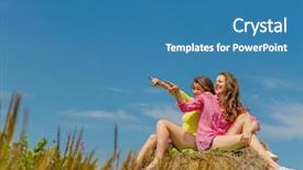  Presentation with rural women - Slide deck having happy young women enjoying life background and a  colored foreground