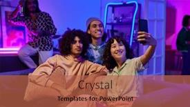  Presentation with youthful - Theme featuring happy-youthful-intercultural-friends background and a red colored foreground