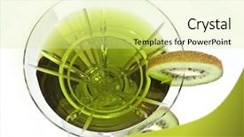  Presentation with kiwi - PPT layouts with happyhour - green cocktail decorated background and a blonde colored foreground