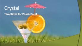  Presentation with orange slice - Audience pleasing presentation theme consisting of happyhour - photo of martini with orange backdrop and a  colored foreground