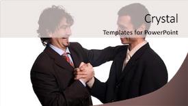  Presentation with hand shake - PPT layouts featuring hapy businessteam shake hand background and a light gray colored foreground