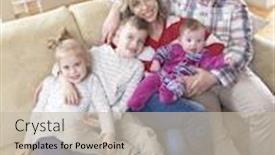  Presentation with young children - Audience pleasing presentation theme consisting of hapy-young-family-have-fun backdrop and a soft green colored foreground