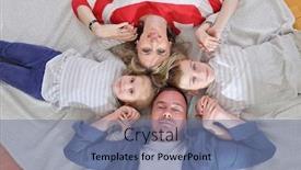  Presentation with young children - Slide deck featuring hapy-young-family-have-fun background and a seafoam green colored foreground