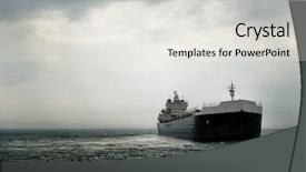  Presentation with ship storm - Slide set enhanced with harbor after a storm background and a light gray colored foreground