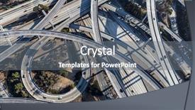  Presentation with los angeles - Presentation design featuring harbor and century freeway interchange background and a gray colored foreground