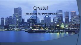  Presentation with twilight 3d - Audience pleasing presentation consisting of harbor and skyline at twilight backdrop and a  colored foreground