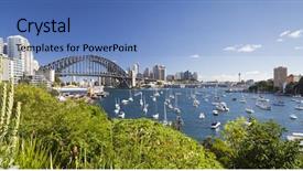  Presentation with sydney - Presentation design consisting of harbor bridge in sydney background and a teal colored foreground