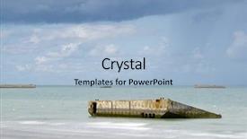  Presentation with france - PPT theme consisting of harbor built by the allies background and a light blue colored foreground