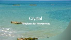  Presentation with nazi and allies - Beautiful presentation theme featuring harbor built by the allies backdrop and a seafoam green colored foreground