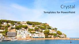  Presentation with sail - Beautiful slides featuring harbor-for-sail-yachts backdrop and a light blue colored foreground