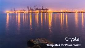  Presentation with china shanghai - Slides consisting of harbor in night shanghai china background and a wine colored foreground