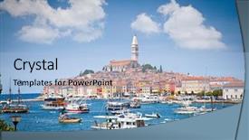  Presentation with croatia - Colorful slide set enhanced with harbor istria peninsula croatia backdrop and a light blue colored foreground